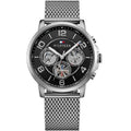 Tommy Hilfiger Keagan 1791292 Silver Mesh Black Dial Skeleton Men's Watch