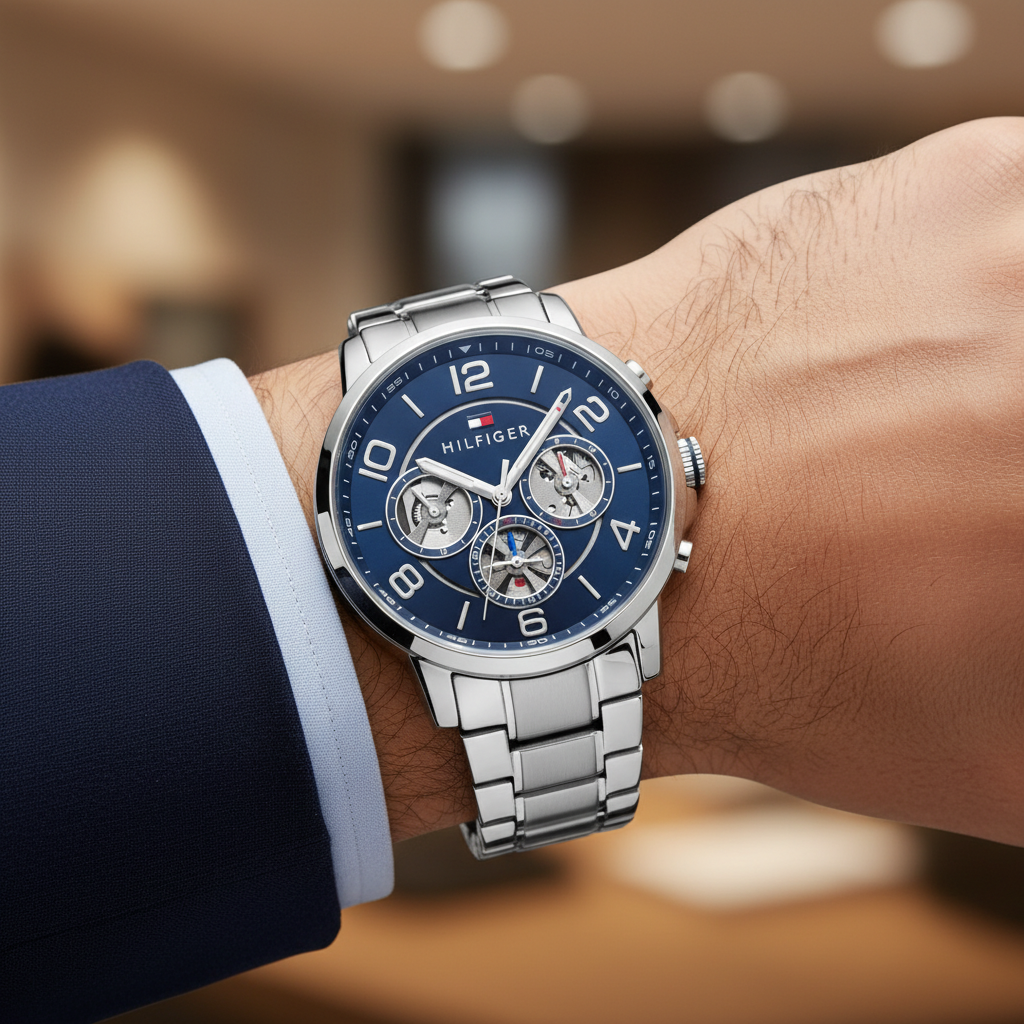 Tommy Hilfiger Keagan 1791293 Silver Case Blue Dial Steel Men's Watch