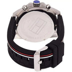 Tommy Hilfiger Decker 1791473 Silver Case Black Dial Silicone Men's Watch