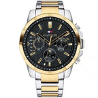 Tommy Hilfiger Decker 1791559 Two-Tone Case Black Dial Stainless Steel Men's Watch
