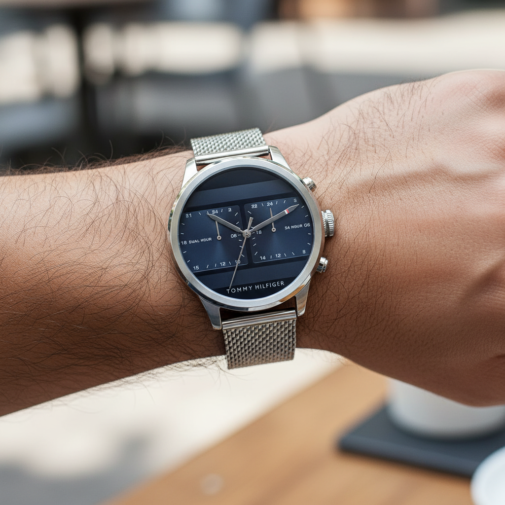 Tommy Hilfiger Cooper 1791596 Multi-Function Blue Dial Men's Mesh Watch