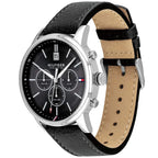 Tommy Hilfiger Kyle 1791630 Silver Case Black Dial Black Leather Men's Watch