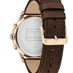 Tommy Hilfiger Kyle 1791631 Rose Gold Case Black Dial Brown Leather Men's Watch