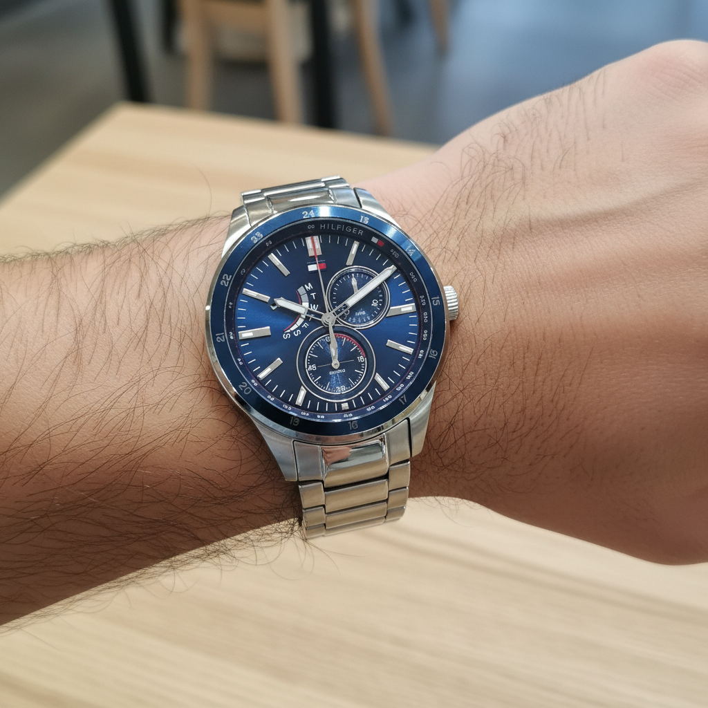 Tommy Hilfiger Austin 1791640 Silver Case Blue Dial Steel Men's Watch