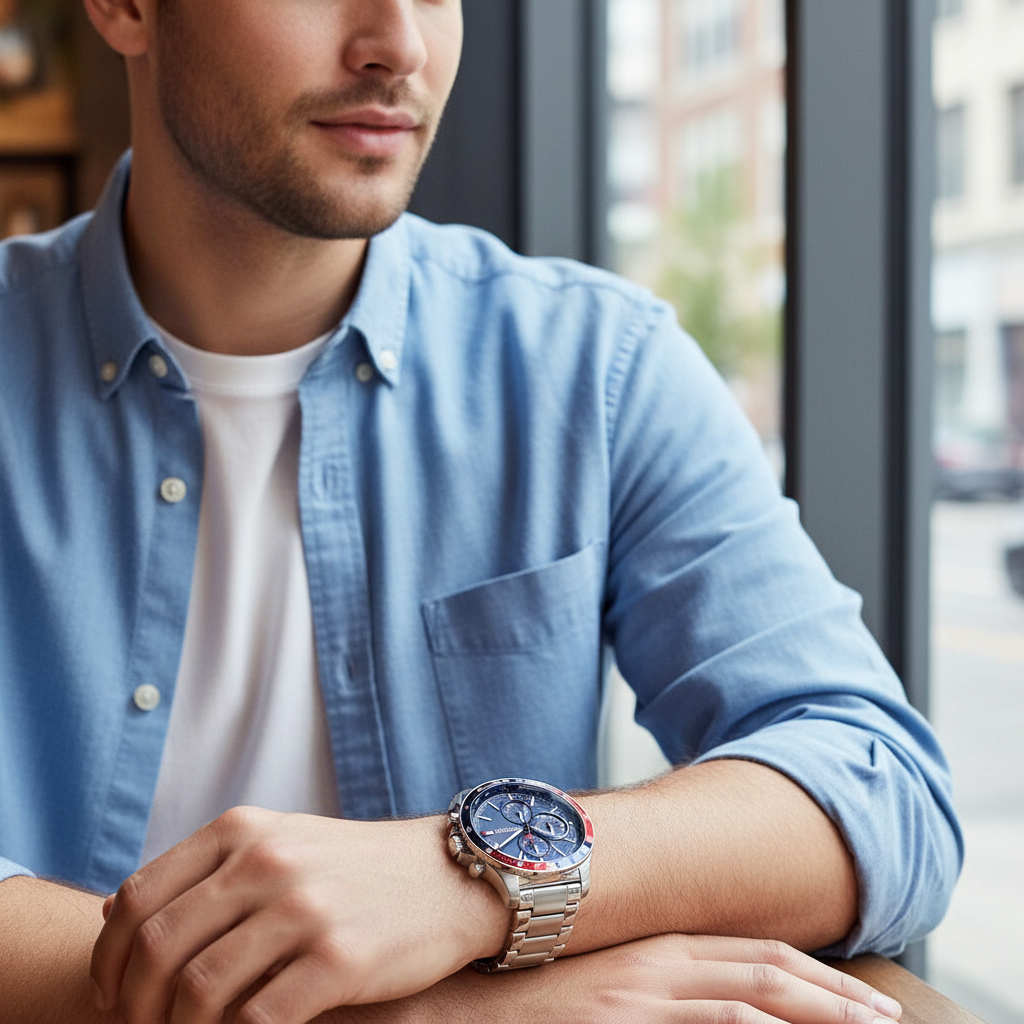 Tommy Hilfiger Bank 1791718 Multi-Function Blue Dial Men's Watch