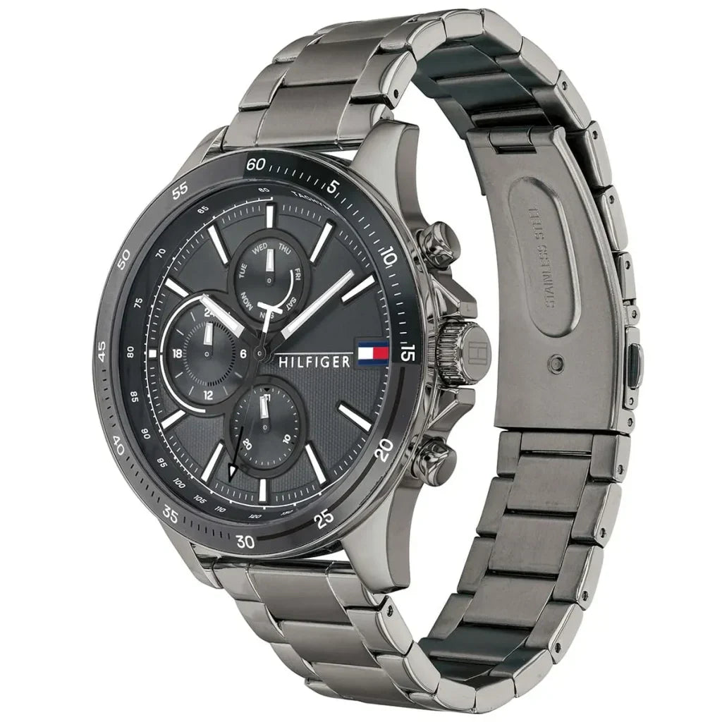 Tommy Hilfiger Bank 1791719 Multi-Function Grey Gunmetal Men's Watch