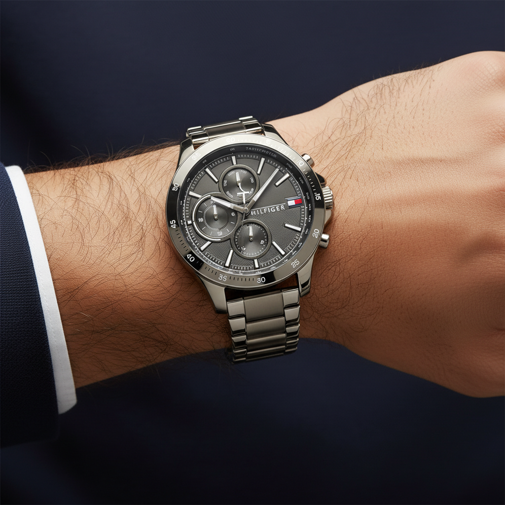 Tommy Hilfiger Bank 1791719 Multi-Function Grey Gunmetal Men's Watch