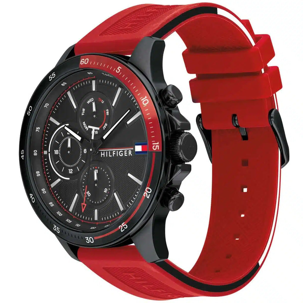 Tommy Hilfiger Bank 1791722 Multi-Function Black Dial Men's Watch