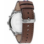 Tommy Hilfiger Ashton 1791741 Silver Case Blue Dial Brown Leather Men's Watch