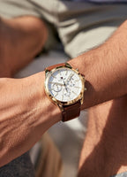 Tommy Hilfiger Ashton 1791742 Gold Case White Dial Light Brown Leather Men's Watch