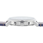 ساعة تومي هيلفيغر جيمسون 1791797 رجالي بهيكل فضي ومينا أزرق وسوار جلدي بني