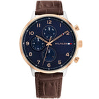 Tommy Hilfiger Jameson 1791798 Rose Gold Case Black Dial Black Leather Men's Watch