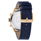 Tommy Hilfiger Trent 1791808 Rose Gold Case Grey Dial Blue Leather Men's Watch