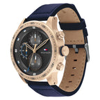 Tommy Hilfiger Trent 1791808 Rose Gold Case Grey Dial Blue Leather Men's Watch