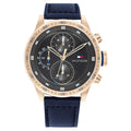 Tommy Hilfiger Trent 1791808 Rose Gold Case Grey Dial Blue Leather Men's Watch