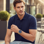 Tommy Hilfiger Parker 1791834 Gold Case Blue Dial Gold Steel Men's Watch