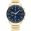 Tommy Hilfiger Parker 1791834 Gold Case Blue Dial Gold Steel Men's Watch