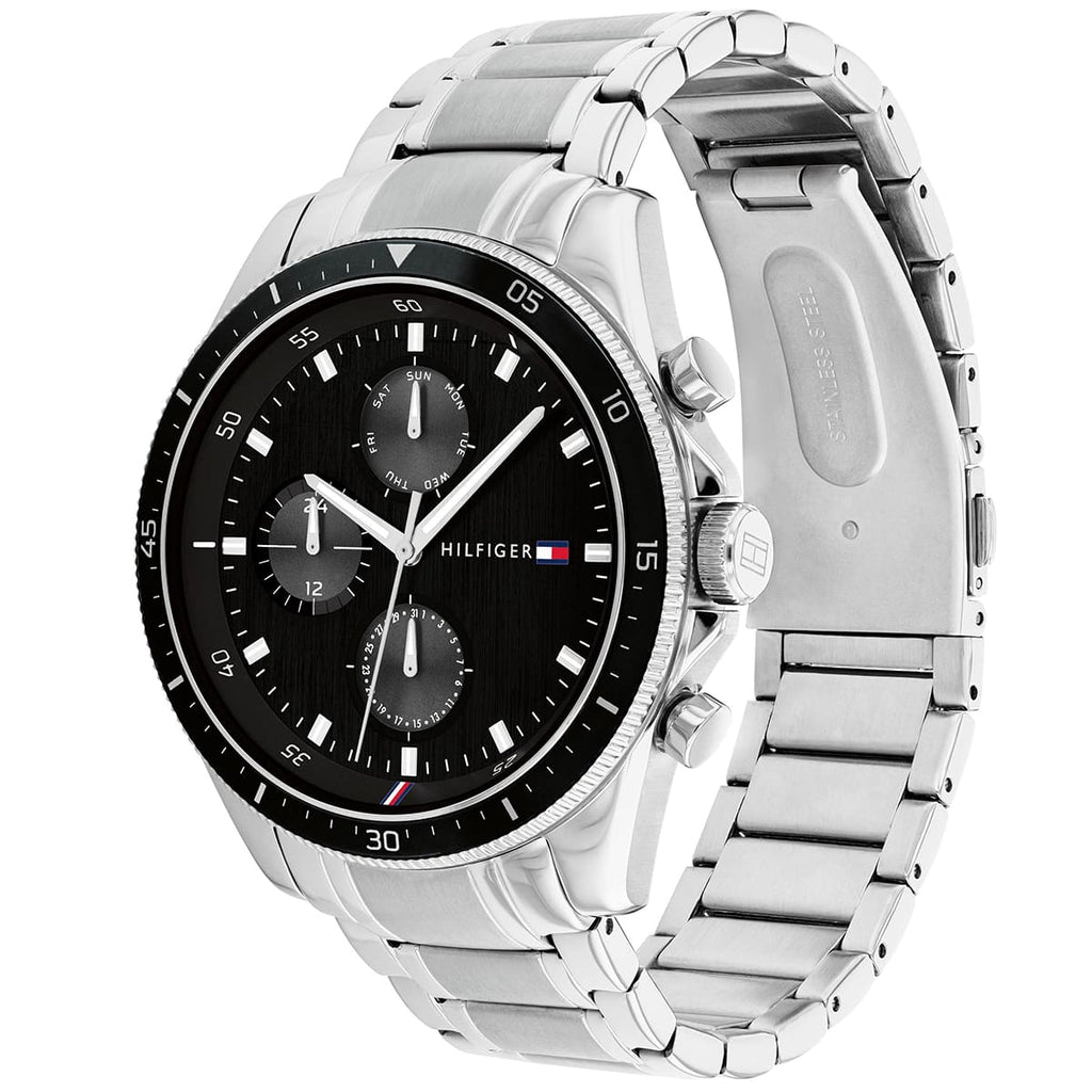 Tommy Hilfiger Parker 1791835 Silver Case Black Dial Steel Men's Watch