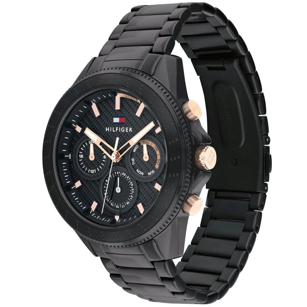 Tommy Hilfiger Aiden 1791858 Multi-Function Black Dial Men's Watch