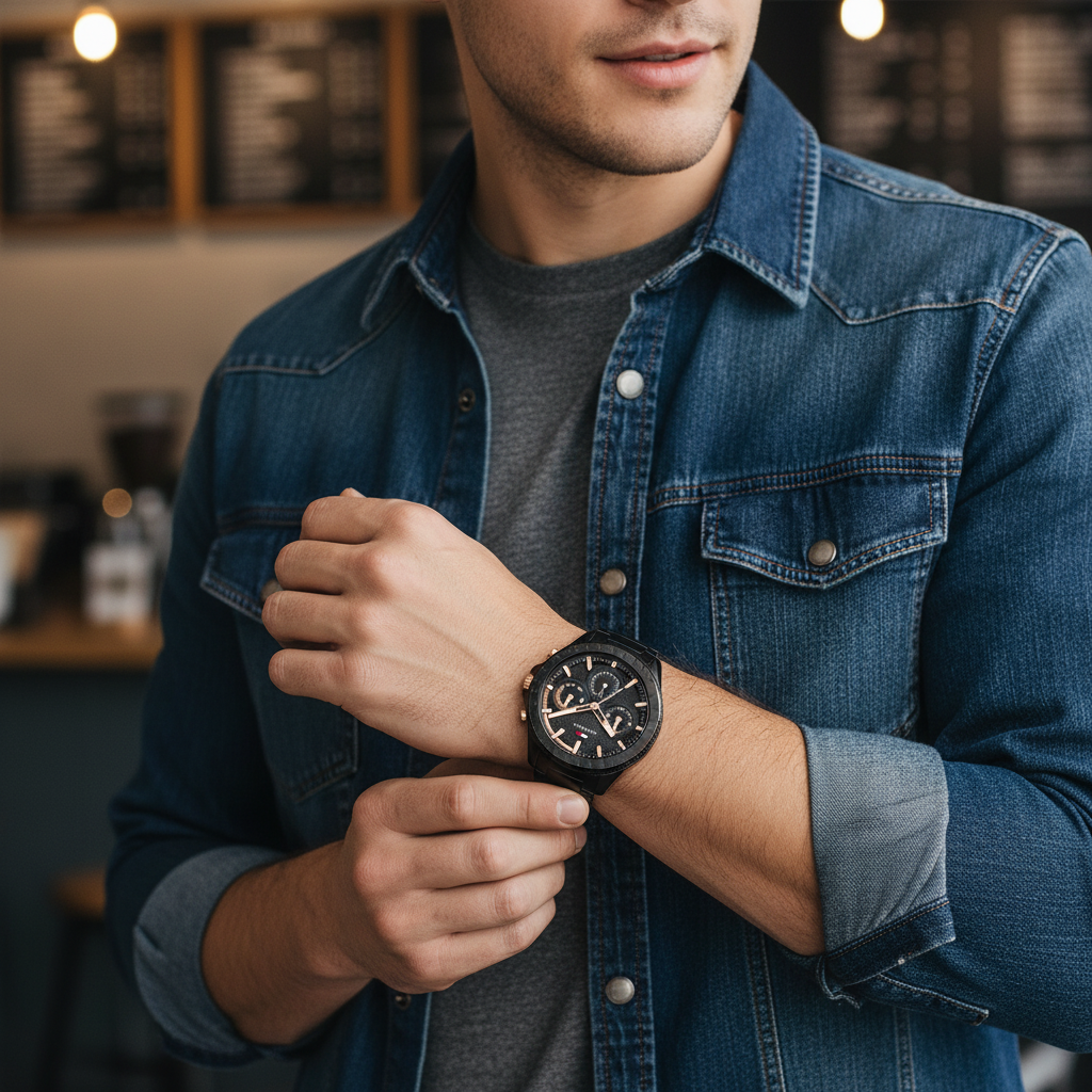 Tommy Hilfiger Aiden 1791858 Multi-Function Black Dial Men's Watch