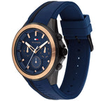 Tommy Hilfiger Aiden 1791860 Multi-Function Blue Dial Men's Blue Rubber Watch