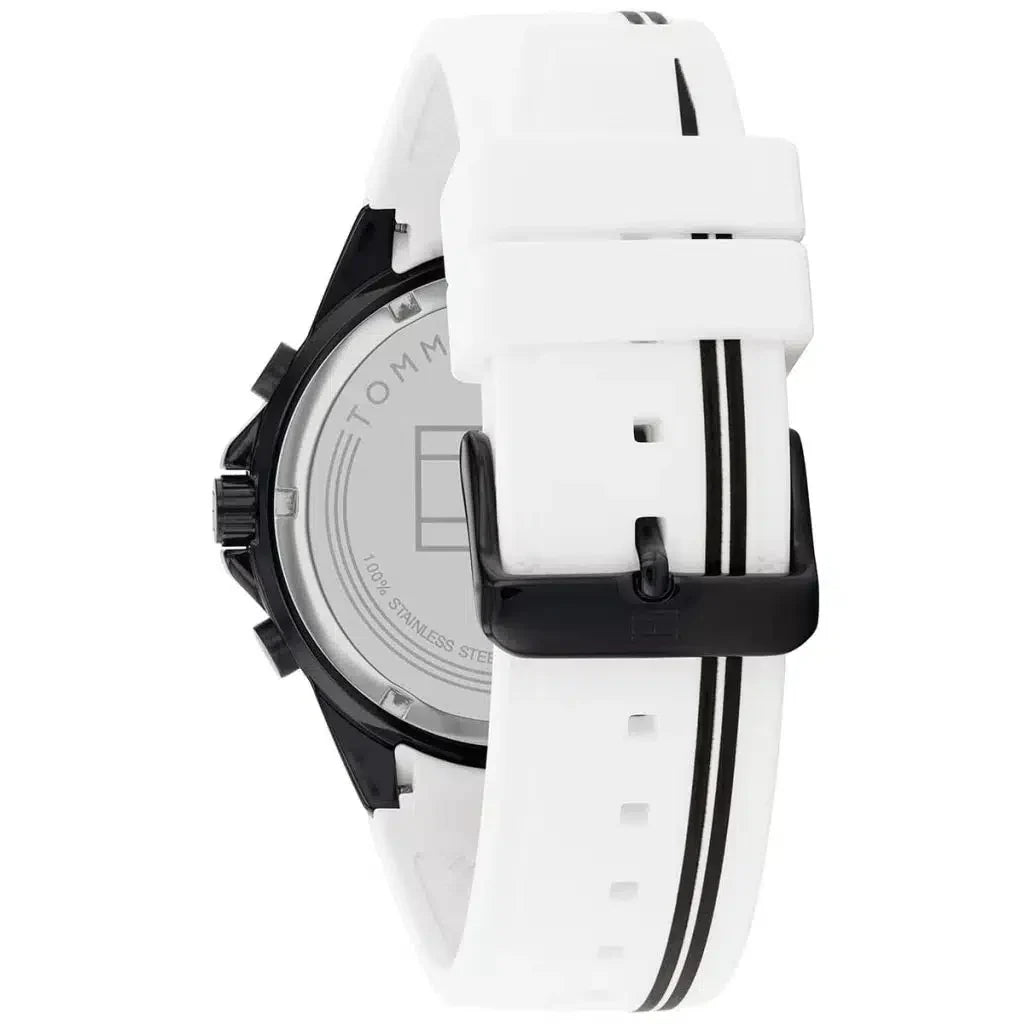 Tommy Hilfiger Aiden 1791862 Black Case White Dial White Silicone Men's Watch