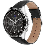 Tommy Hilfiger Damon 1791964 Multi-Function Black Dial Men's Black Leather Watch