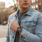 Tommy Hilfiger Damon 1791964 Multi-Function Black Dial Men's Black Leather Watch