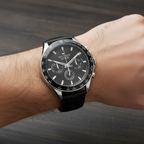 Tommy Hilfiger Damon 1791964 Multi-Function Black Dial Men's Black Leather Watch