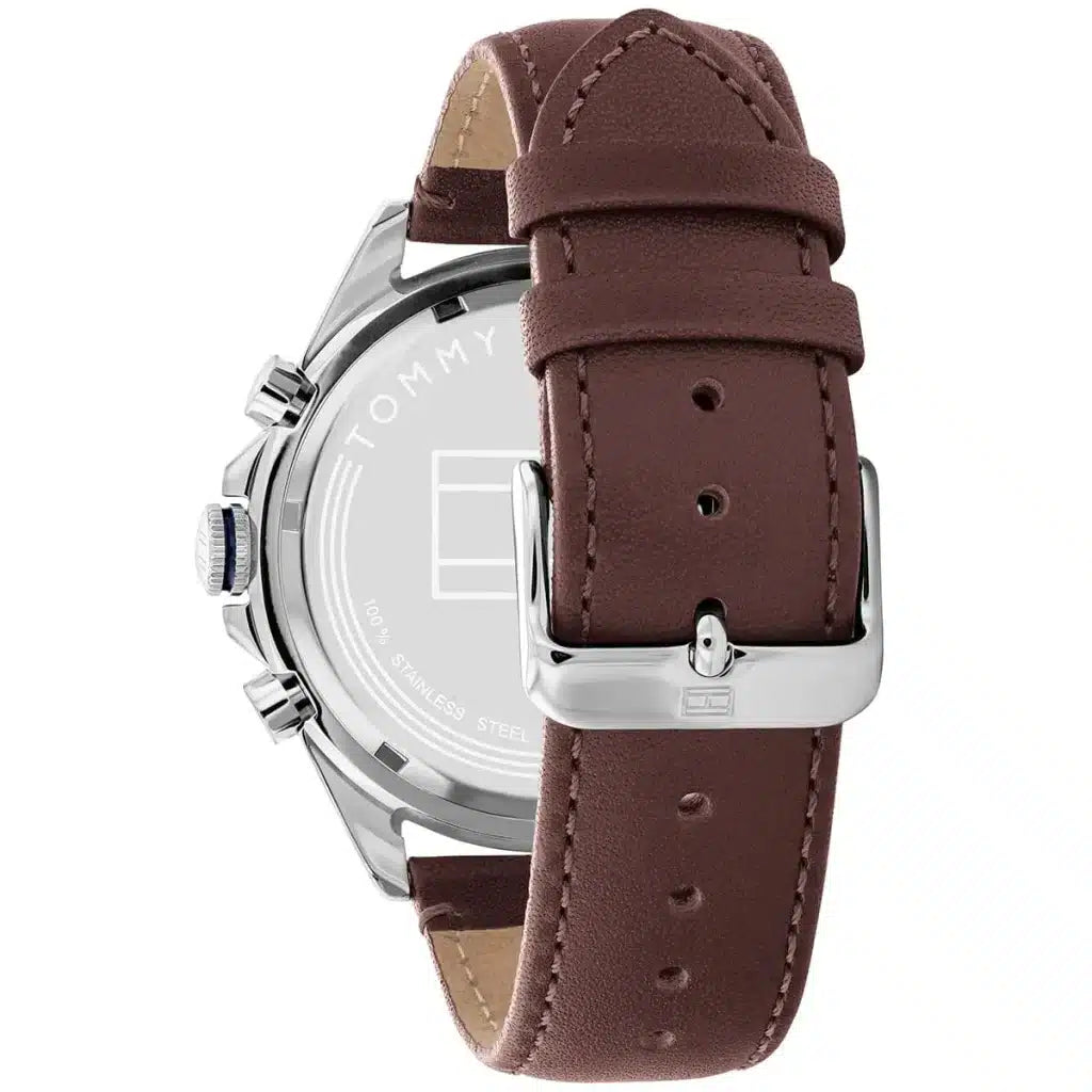 Tommy Hilfiger Damon 1791965 Multi-Function Blue Dial Men's Brown Leather Watch