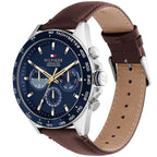 Tommy Hilfiger Damon 1791965 Multi-Function Blue Dial Men's Brown Leather Watch