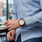 Tommy Hilfiger Damon 1791966 Multi-Function White Dial Men's Brown Leather Watch