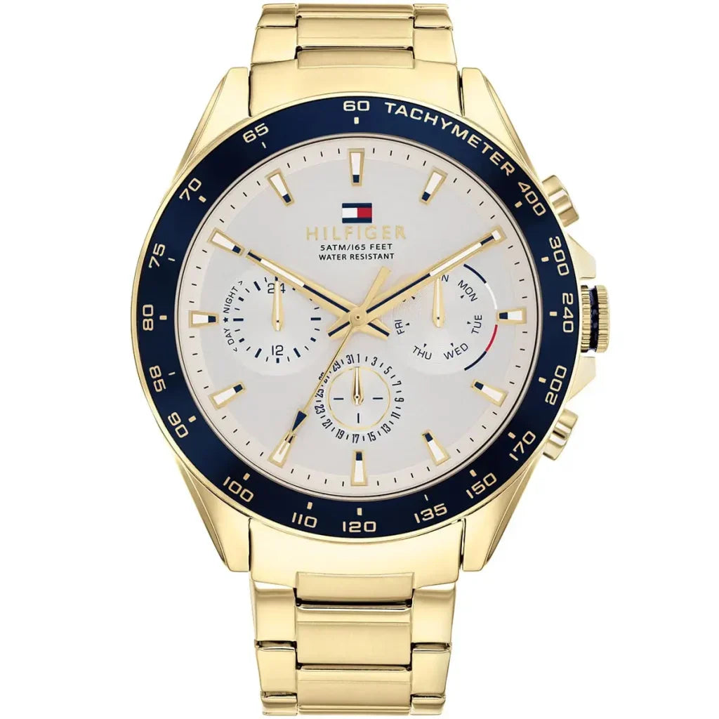 Tommy Hilfiger Owen 1791969 Men's Gold-Tone Steel Watch with White Dial