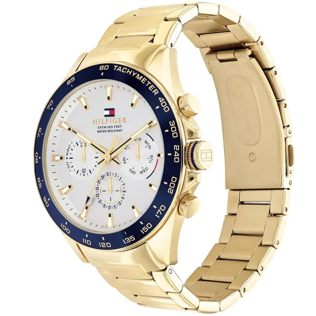 Tommy Hilfiger Owen 1791969 Men's Gold-Tone Steel Watch with White Dial