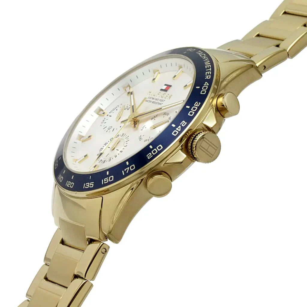 Tommy Hilfiger Owen 1791969 Men's Gold-Tone Steel Watch with White Dial