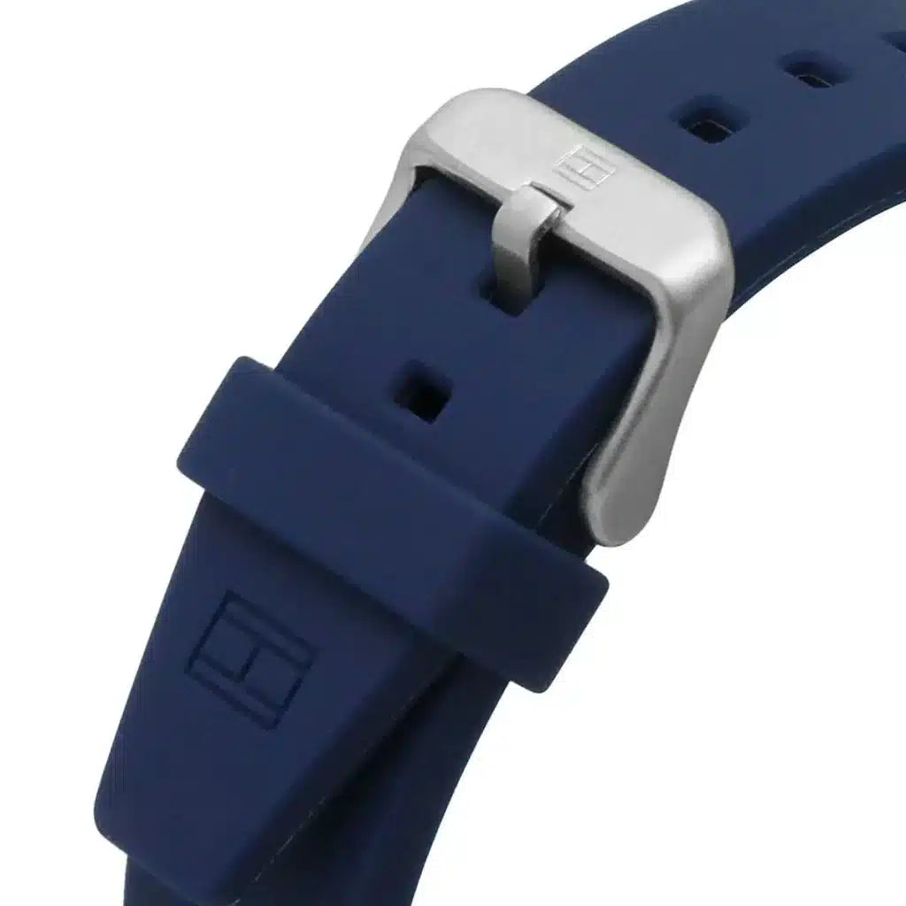Tommy Hilfiger Max 1791970 Silver Case Blue Dial Blue Silicone Men's Watch