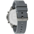 Tommy Hilfiger Max 1791972 Men's Gunmetal Case White Dial Grey Rubber Watch