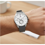 Tommy Hilfiger Max 1791972 Men's Gunmetal Case White Dial Grey Rubber Watch