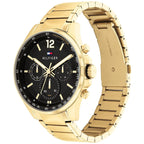 Tommy Hilfiger Damon 1791974 Multi-Function Black Dial Men's Gold-Tone Watch