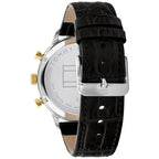 Tommy Hilfiger Leonard 1791986 Two-Tone Case Black Dial Black Leather Men's Watch