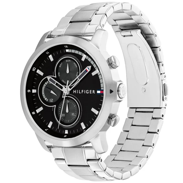 Tommy Hilfiger Jameson 1792048 Silver Case Black Dial Men's Watch