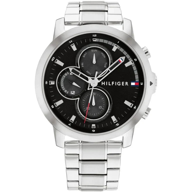 Tommy Hilfiger Jameson 1792048 Silver Case Black Dial Men's Watch