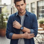 Tommy Hilfiger Lars 1792049 Black Steel Case Navy Dial Men's Watch
