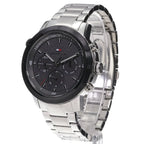 Tommy Hilfiger Troy 1792106 Silver Steel Case Black Dial Men's Watch