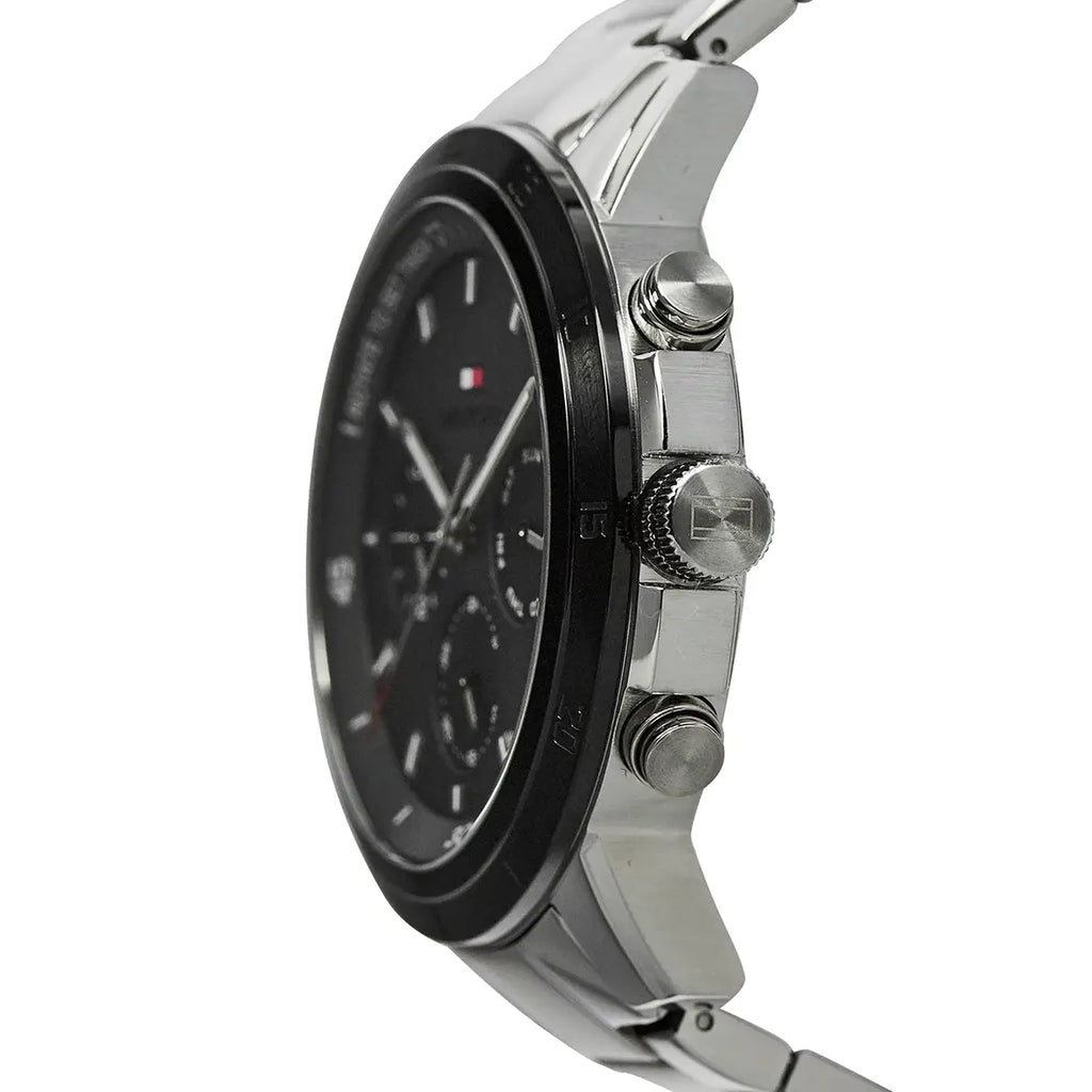 Tommy Hilfiger Troy 1792106 Silver Steel Case Black Dial Men's Watch