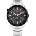 Tommy Hilfiger Troy 1792106 Silver Steel Case Black Dial Men's Watch