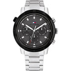 Tommy Hilfiger Troy 1792106 Silver Steel Case Black Dial Men's Watch