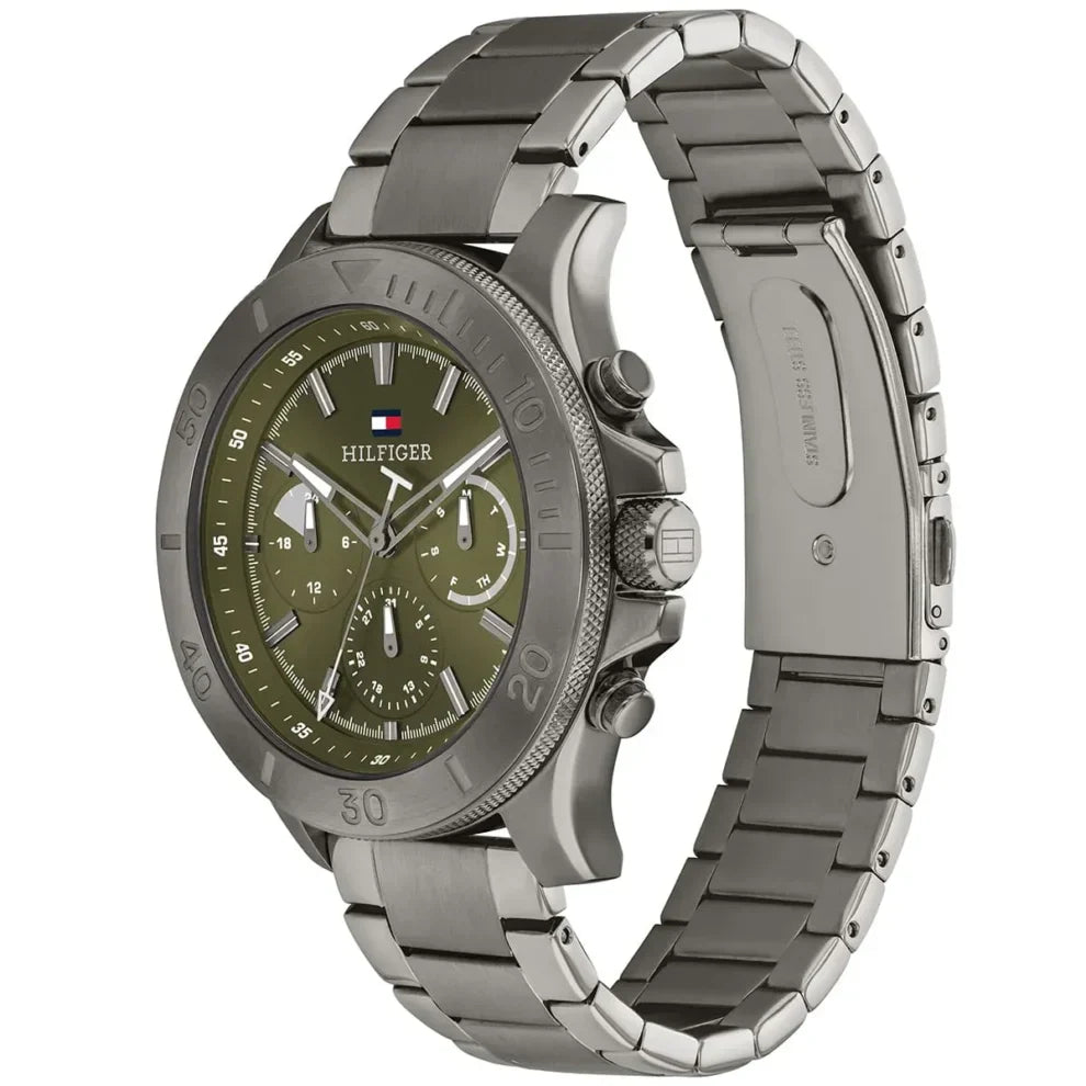 Tommy Hilfiger Bryan 1792115 Men's Gunmetal Case Green Dial Watch