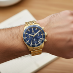 Tommy Hilfiger TH85 1792158 Men's Gold-Tone Steel Watch with Blue Dial