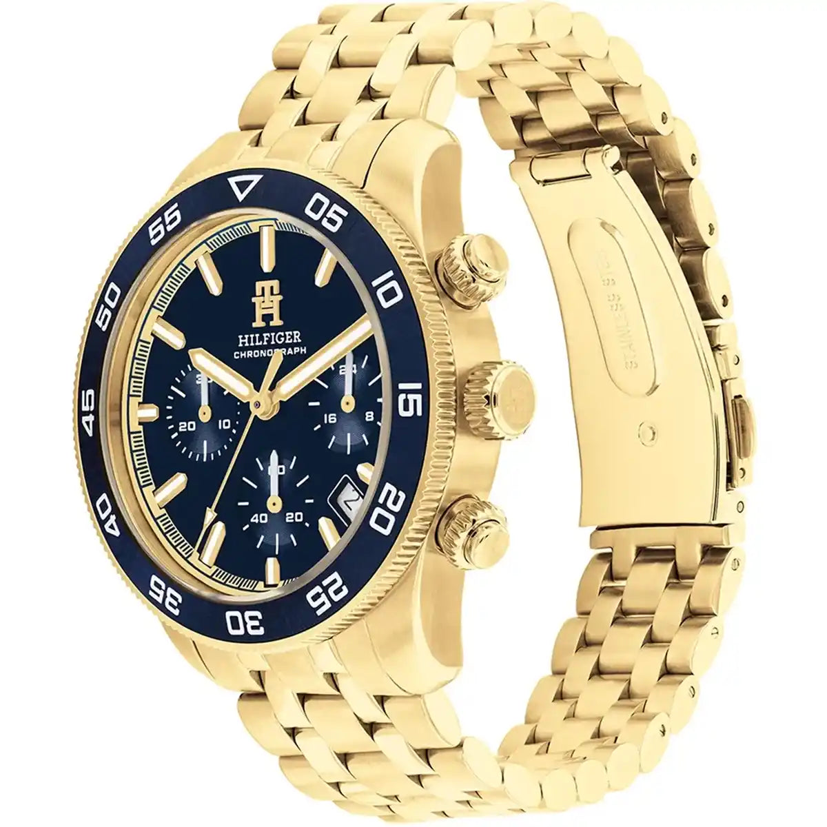 Tommy Hilfiger TH85 1792158 Men's Gold-Tone Steel Watch with Blue Dial